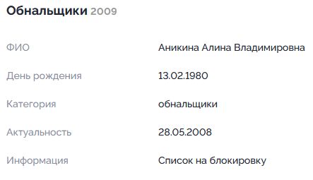 Обнальщица Алина Аникина